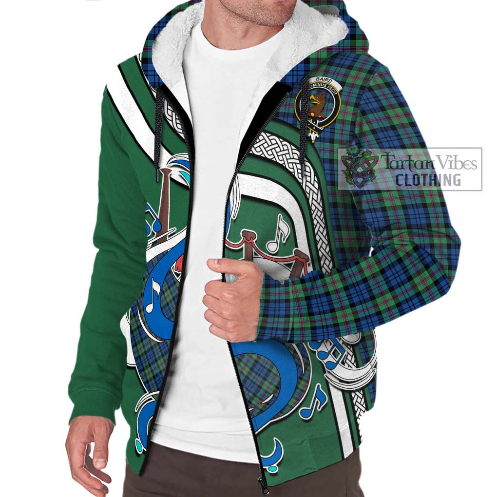 Baird Ancient Tartan Sherpa Hoodie with Epic Bagpipe Style Unisex - Tartanvibesclothing Shop