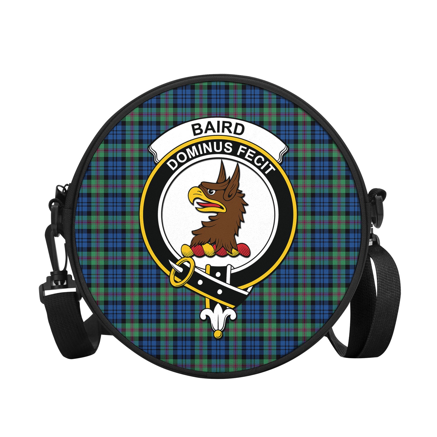 Baird Ancient Tartan Round Satchel Bags with Family Crest - Tartanvibesclothing