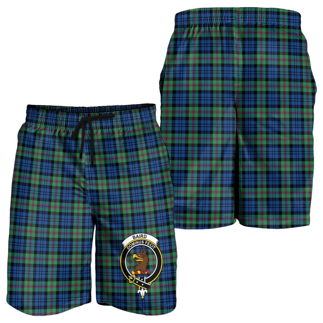 Baird Ancient Tartan Mens Shorts with Family Crest - Tartanvibesclothing