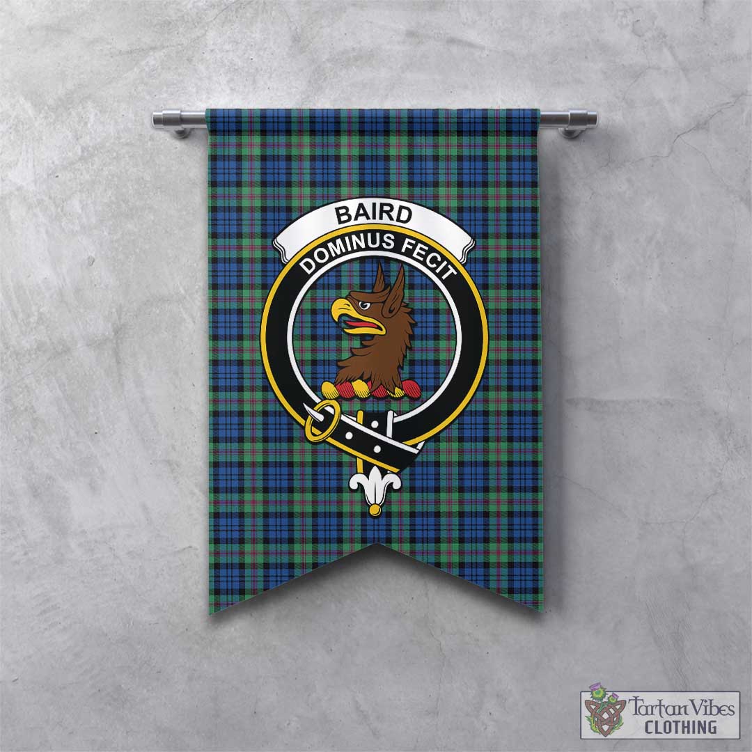 Tartan Vibes Clothing Baird Ancient Tartan Gonfalon, Tartan Banner with Family Crest