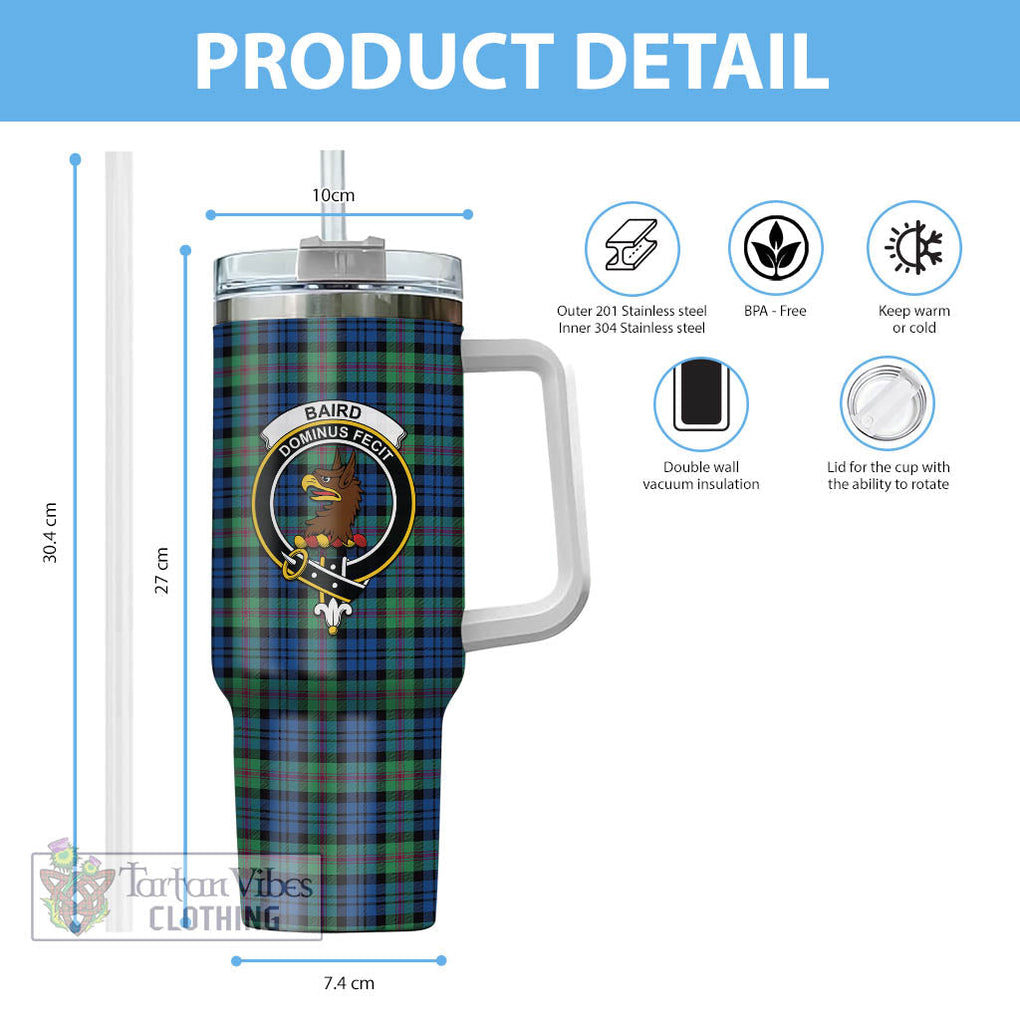 Tartan Vibes Clothing Baird Ancient Tartan and Family Crest Tumbler with Handle