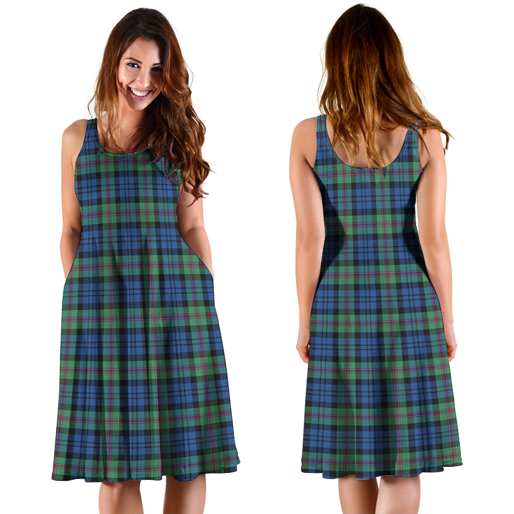 Baird Ancient Tartan Sleeveless Midi Womens Dress - Tartanvibesclothing