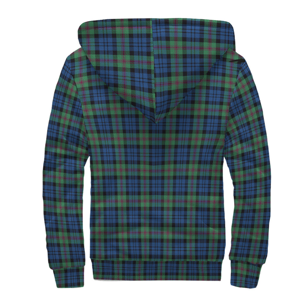 Baird Ancient Tartan Sherpa Hoodie with Family Crest - Tartanvibesclothing