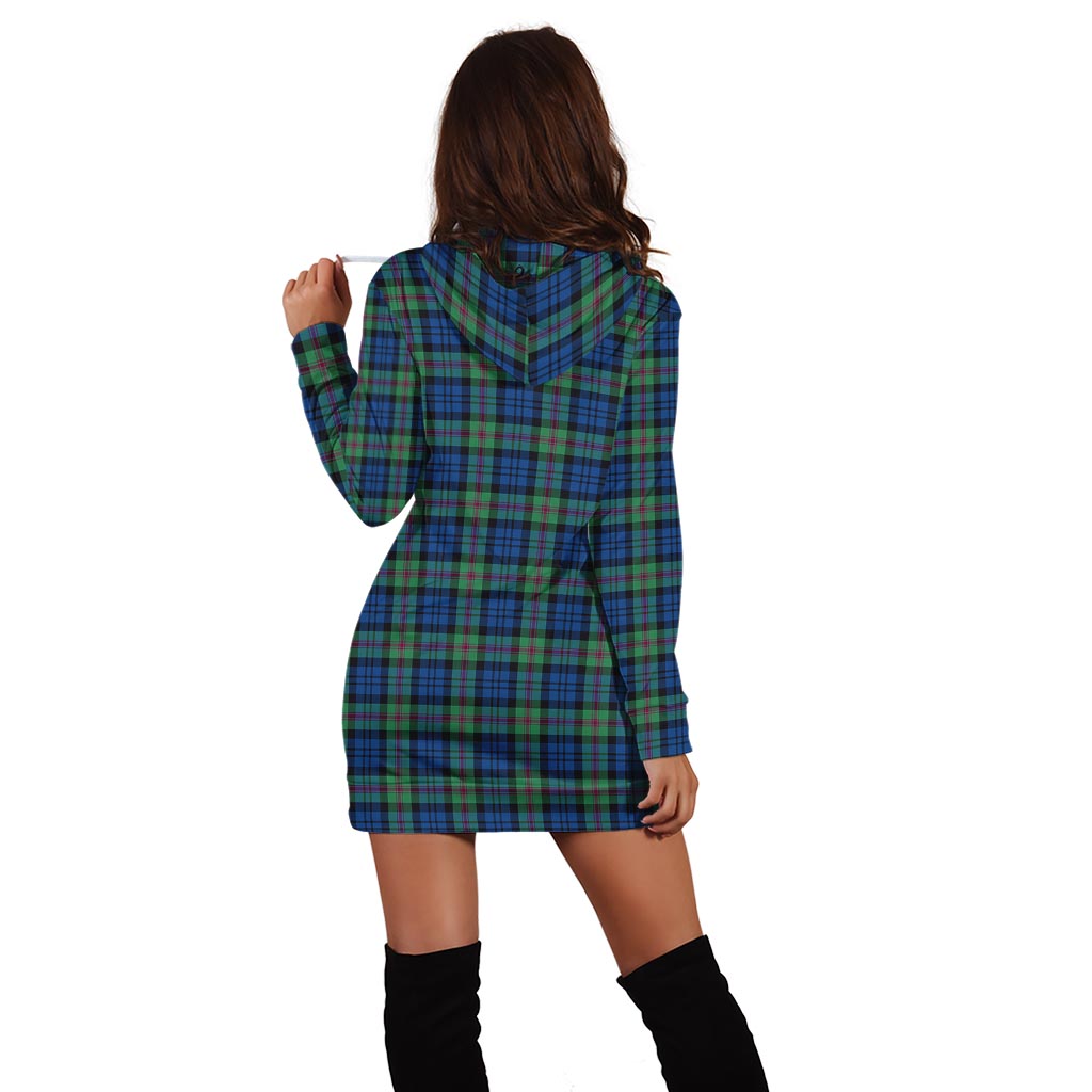 Baird Ancient Tartan Hoodie Dress with Family Crest - Tartan Vibes Clothing