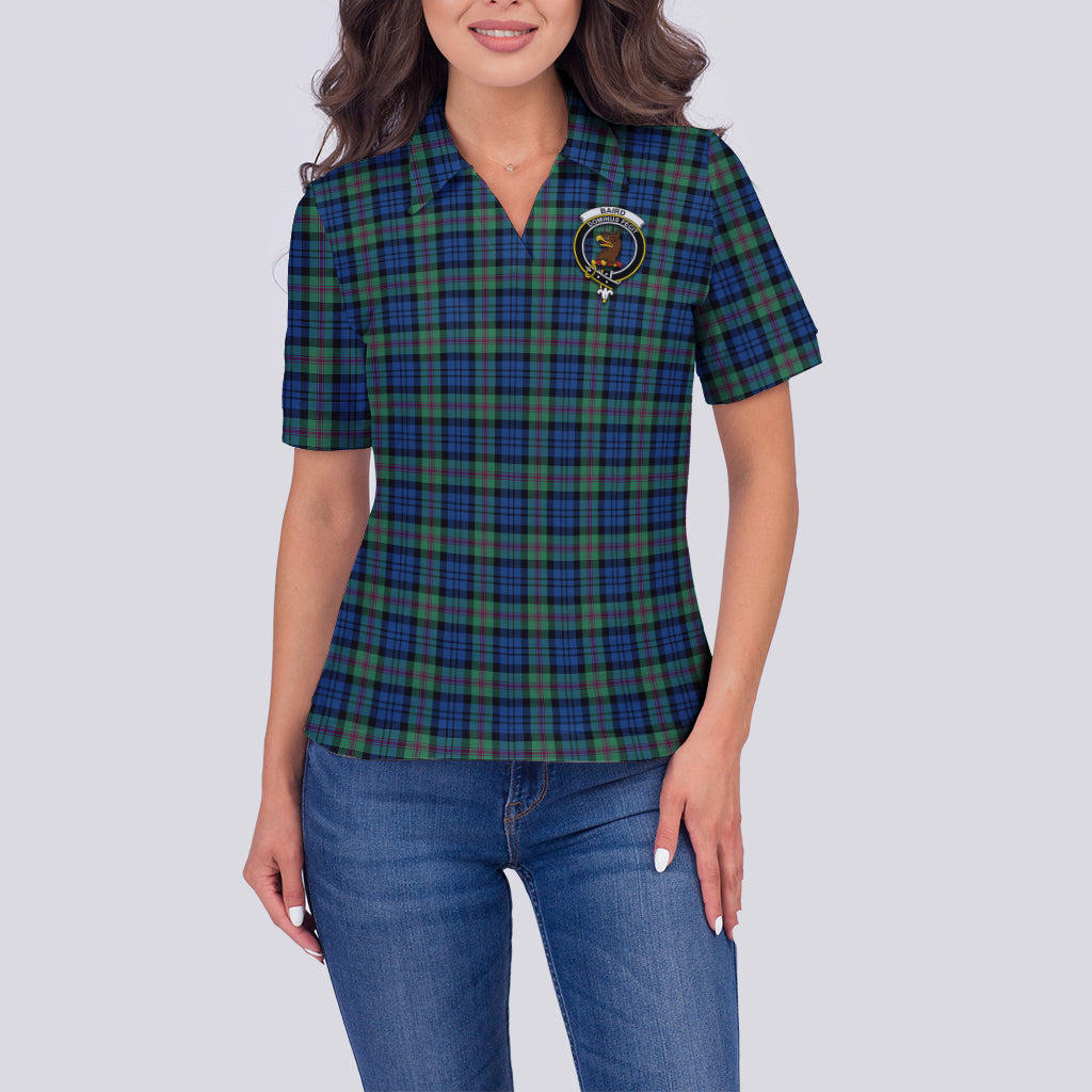 Baird Ancient Tartan Polo Shirt with Family Crest For Women - Tartan Vibes Clothing