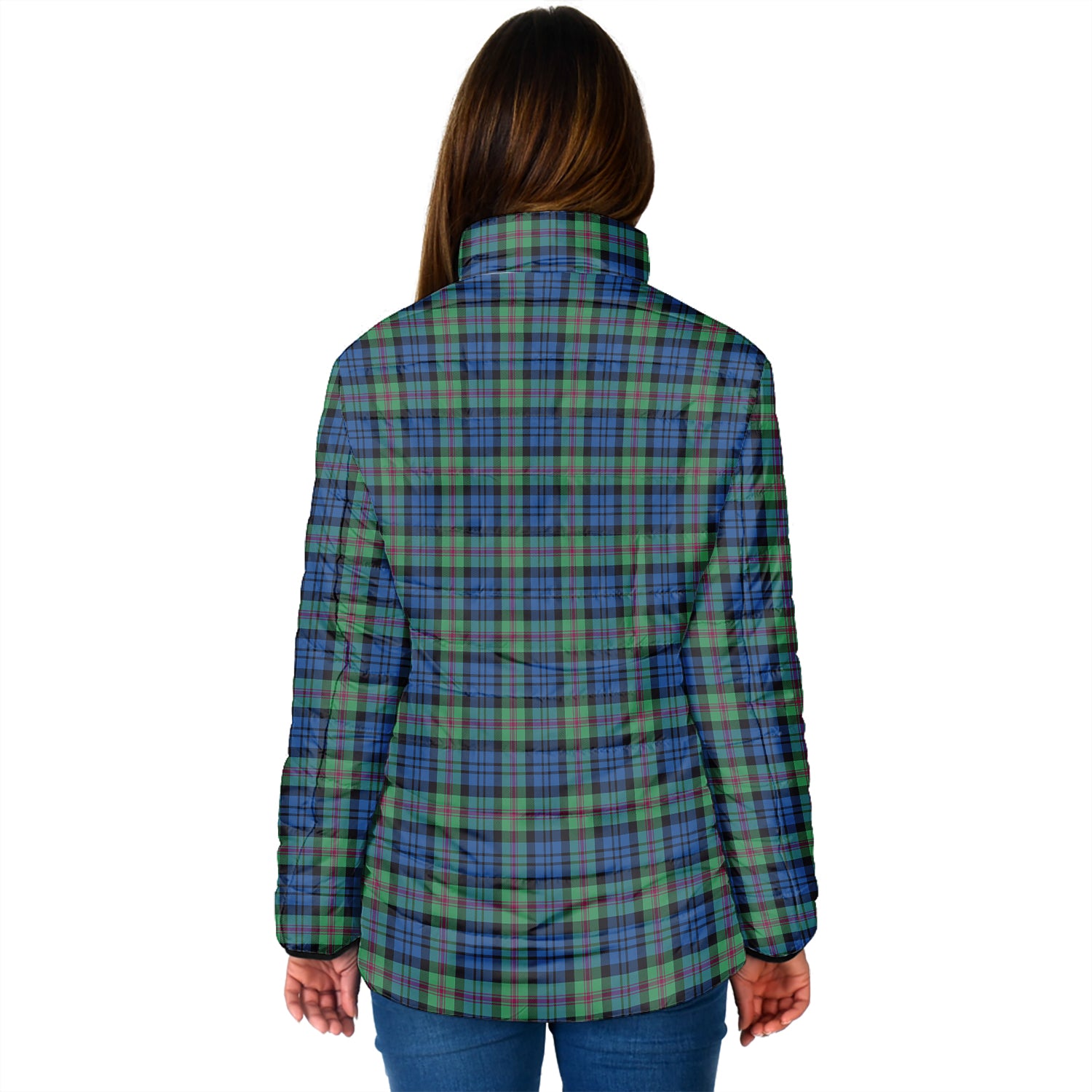 Baird Ancient Tartan Padded Jacket with Family Crest - Tartan Vibes Clothing