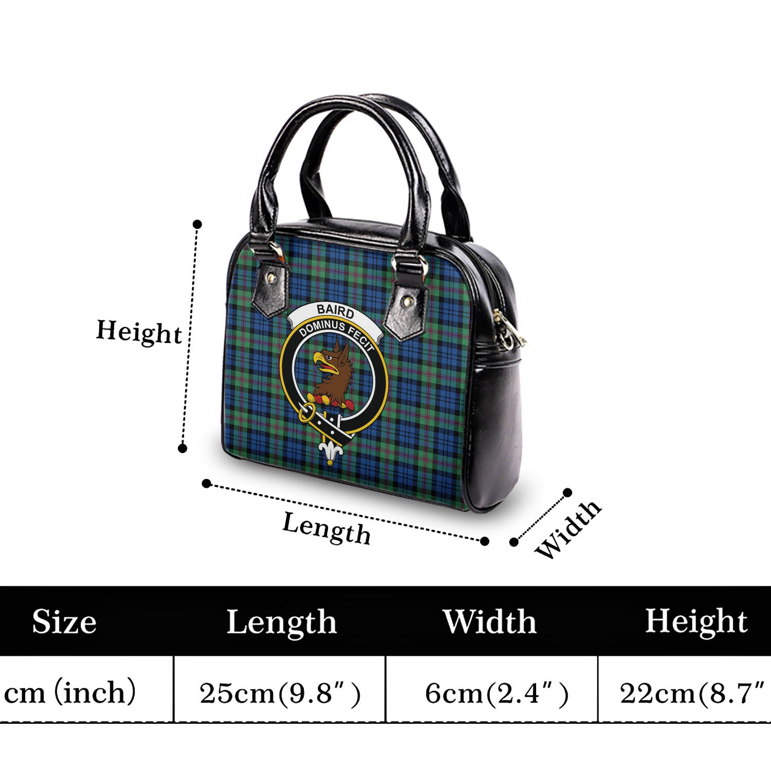 Baird Ancient Tartan Shoulder Handbags with Family Crest - Tartanvibesclothing