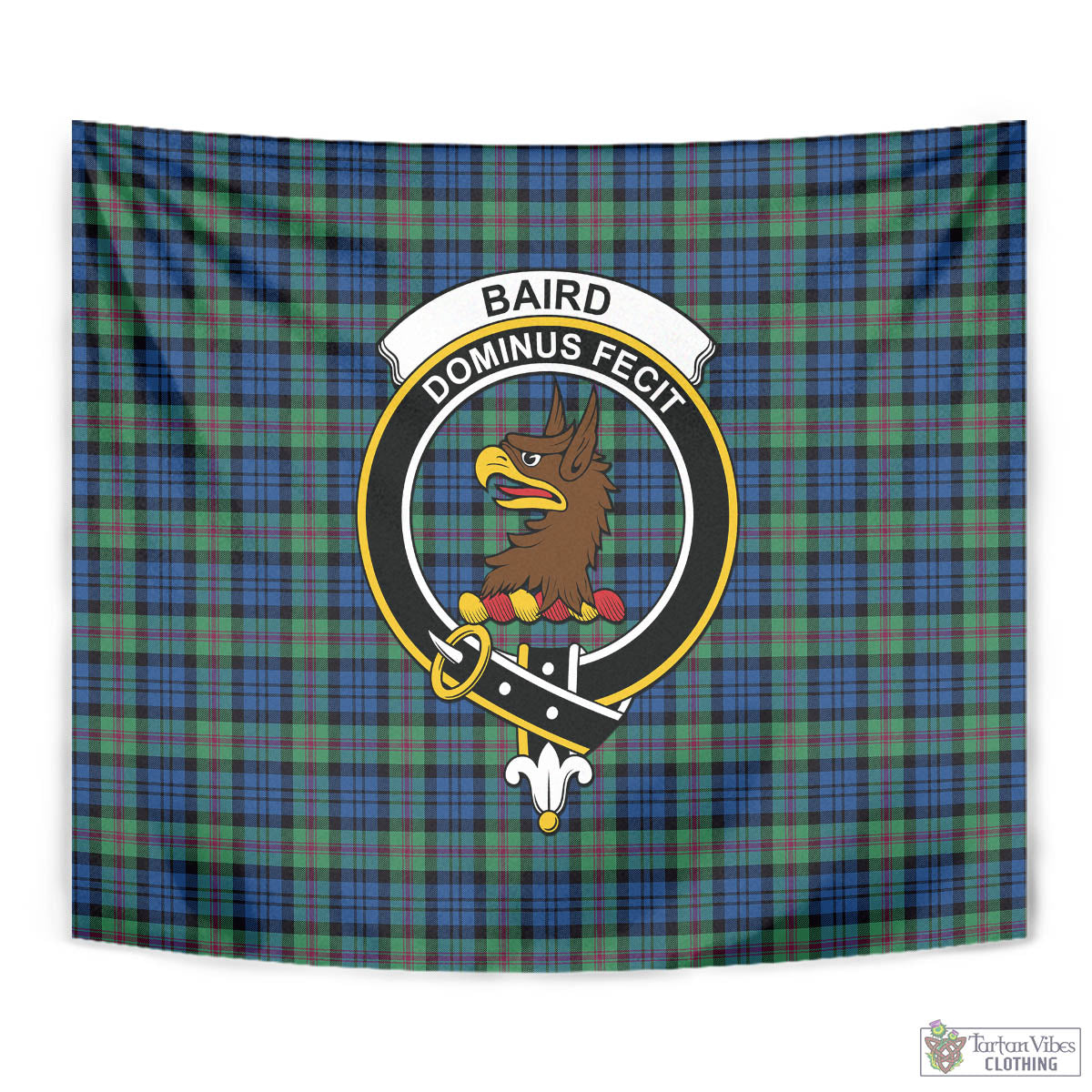 Tartan Vibes Clothing Baird Ancient Tartan Tapestry Wall Hanging and Home Decor for Room with Family Crest