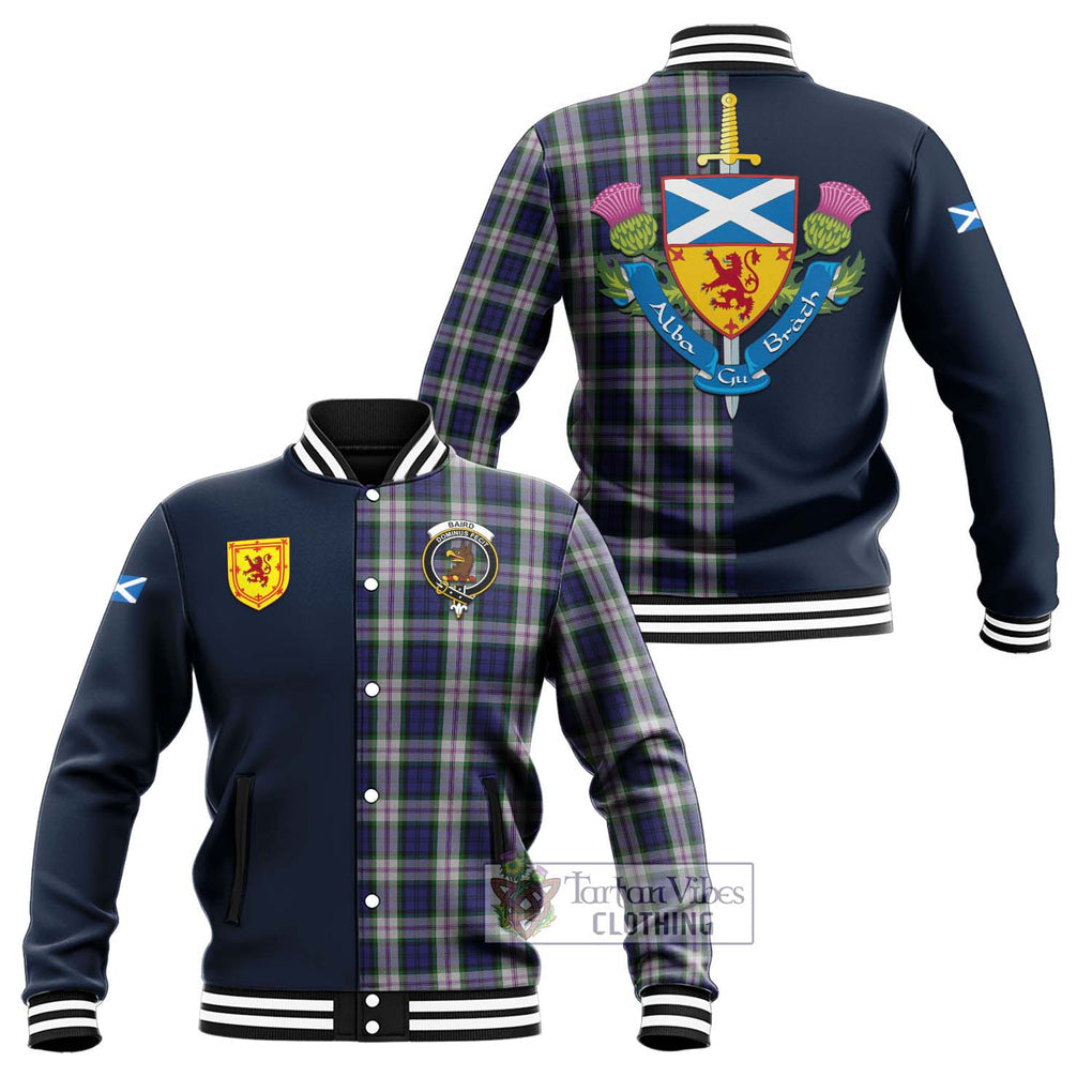 Tartan Vibes Clothing Baird Dress Tartan Baseball Jacket with Scottish Lion Royal Arm Half Style