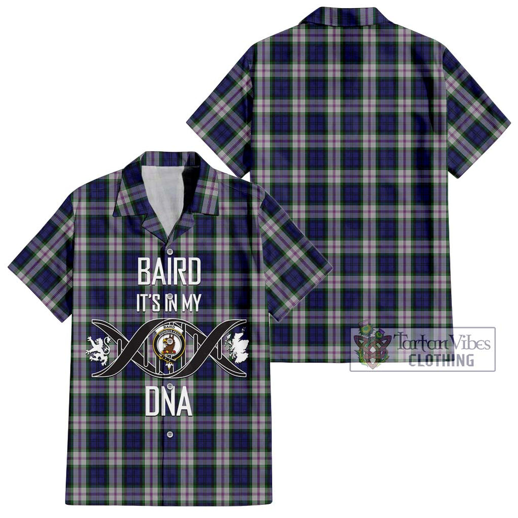 Baird Dress Tartan Short Sleeve Button Shirt with Family Crest DNA In Me Style Kid - Tartanvibesclothing Shop