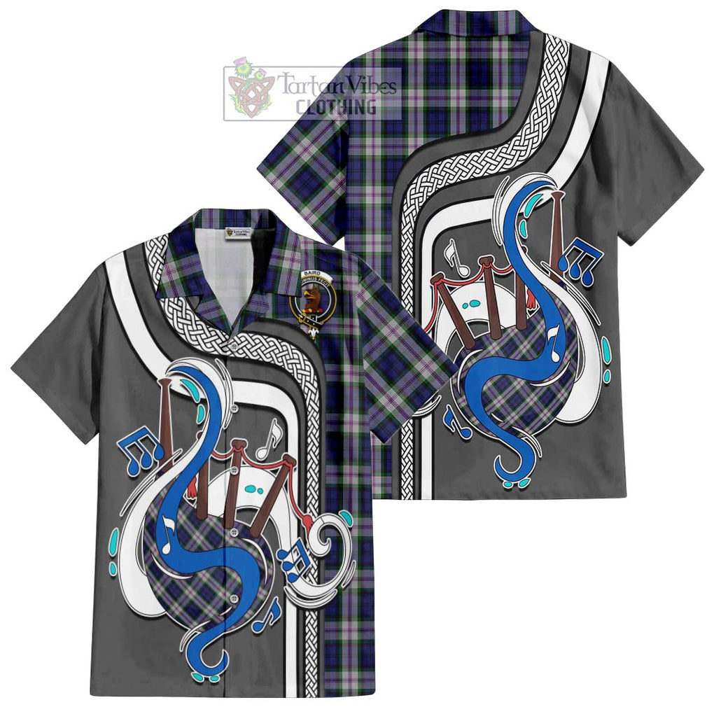 Baird Dress Tartan Short Sleeve Button Shirt with Epic Bagpipe Style Kid - Tartanvibesclothing Shop