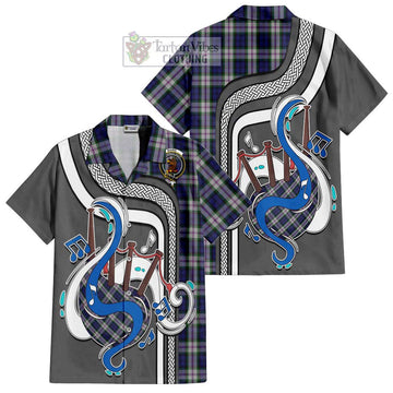 Baird Dress Tartan Short Sleeve Button Shirt with Epic Bagpipe Style