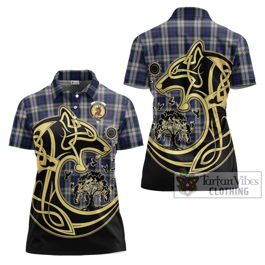 Tartan Vibes Clothing Baird Dress Tartan Women's Polo Shirt with Family Crest Celtic Wolf Style