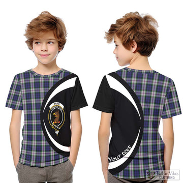 Baird Dress Tartan Kid T-Shirt with Family Crest Circle Style