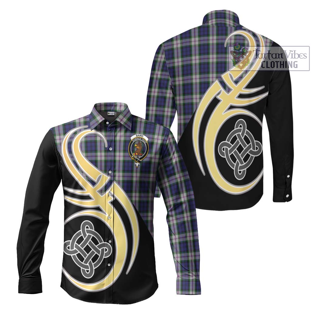 Baird Dress Tartan Long Sleeve Button Shirt with Family Crest and Celtic Symbol Style Men's Shirt S - Tartan Vibes Clothing