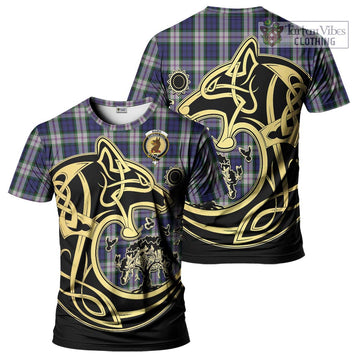 Baird Dress Tartan T-Shirt with Family Crest Celtic Wolf Style