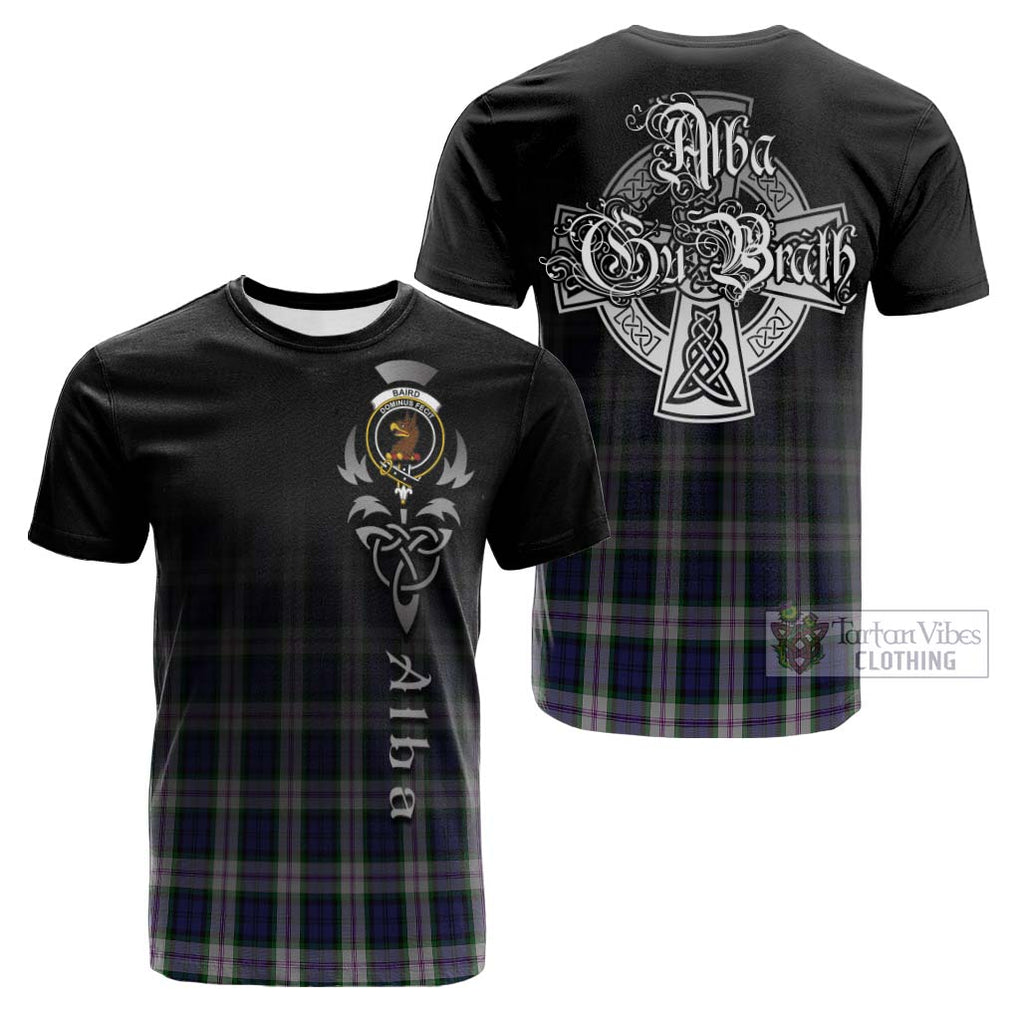 Tartan Vibes Clothing Baird Dress Tartan Cotton T-shirt Featuring Alba Gu Brath Family Crest Celtic Inspired