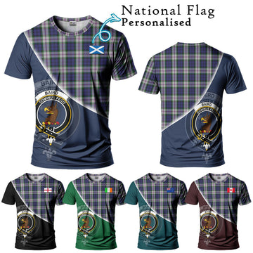 Baird Dress Tartan T-Shirt with Personalised National Flag and Family Crest Half Style