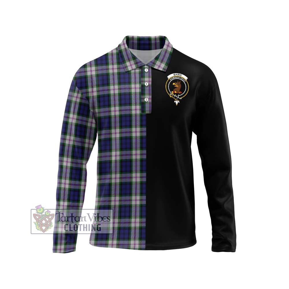 Baird Dress Tartan Long Sleeve Polo Shirt with Family Crest and Half Of Me Style Unisex - Tartanvibesclothing Shop