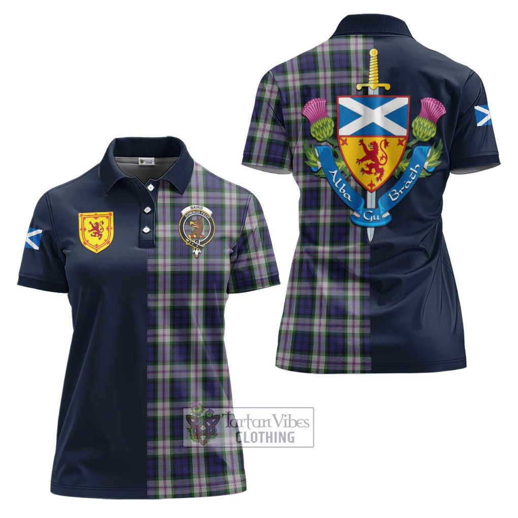 Tartan Vibes Clothing Baird Dress Tartan Women's Polo Shirt with Scottish Lion Royal Arm Half Style