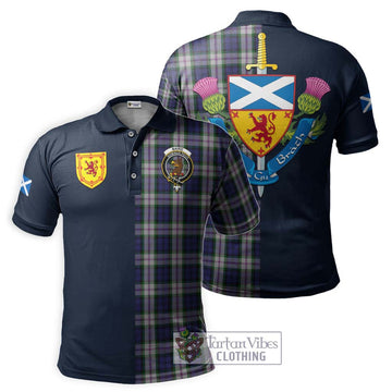 Baird Dress Tartan Polo Shirt Alba with Scottish Lion Royal Arm Half Style