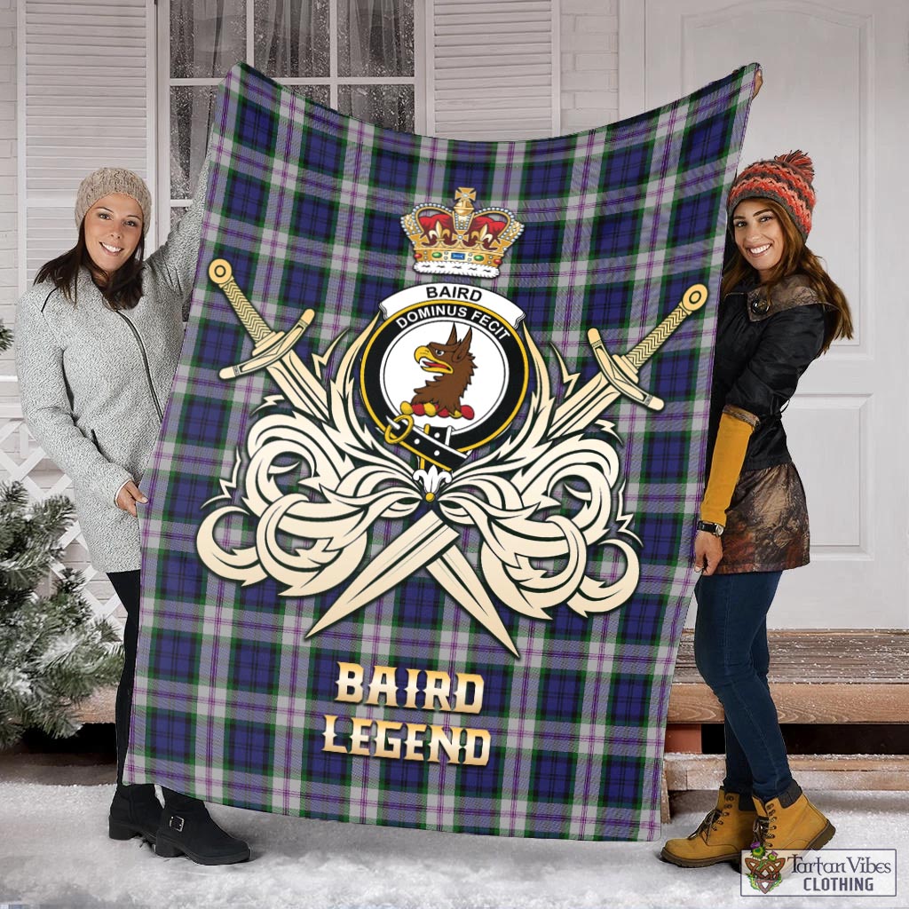 Tartan Vibes Clothing Baird Dress Tartan Blanket with Clan Crest and the Golden Sword of Courageous Legacy