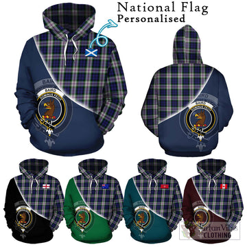 Baird Dress Tartan Hoodie with Personalised National Flag and Family Crest Half Style