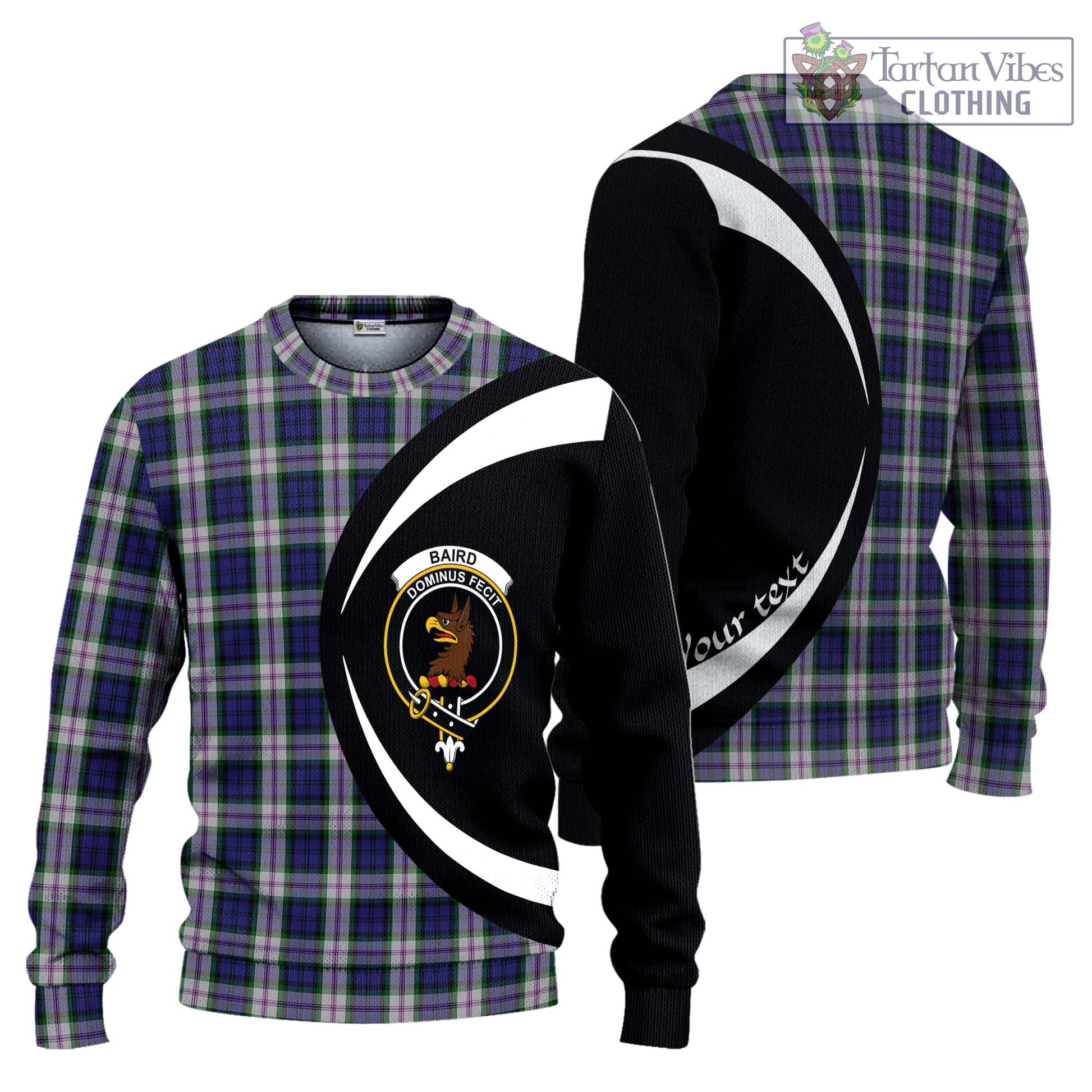 Baird Dress Tartan Ugly Sweater with Family Crest Circle Style Unisex - Tartan Vibes Clothing