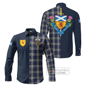 Baird Dress Tartan Long Sleeve Button Shirt Alba with Scottish Lion Royal Arm Half Style