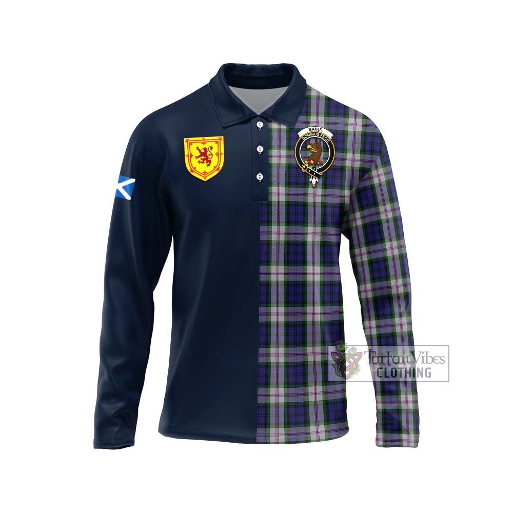 Tartan Vibes Clothing Baird Dress Tartan Long Sleeve Polo Shirt with Scottish Lion Royal Arm Half Style