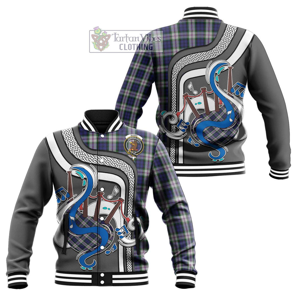 Tartan Vibes Clothing Baird Dress Tartan Baseball Jacket with Epic Bagpipe Style