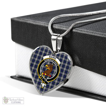 Baird Dress Tartan Heart Necklace with Family Crest