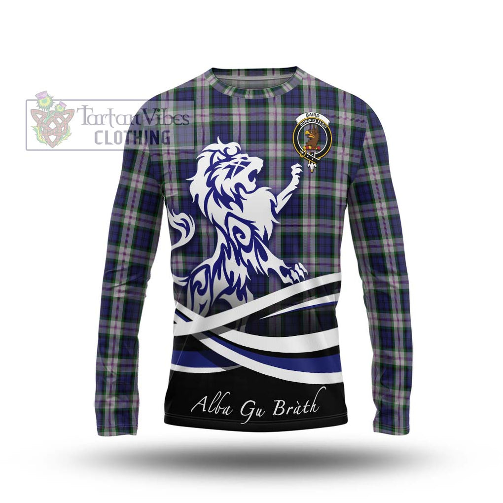 Baird Dress Tartan Long Sleeve T-Shirt with Alba Gu Brath Regal Lion Emblem Unisex - Tartanvibesclothing Shop