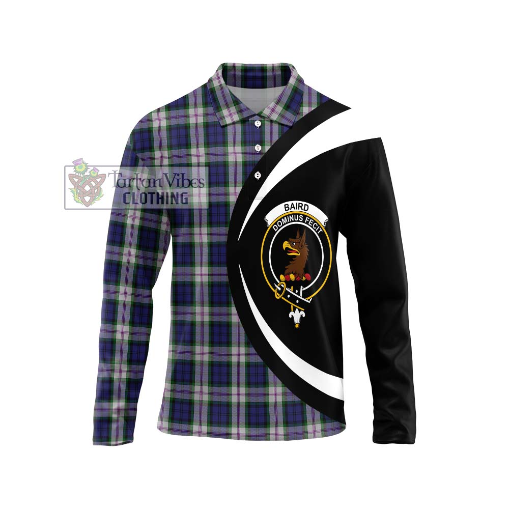 Baird Dress Tartan Long Sleeve Polo Shirt with Family Crest Circle Style Unisex - Tartan Vibes Clothing