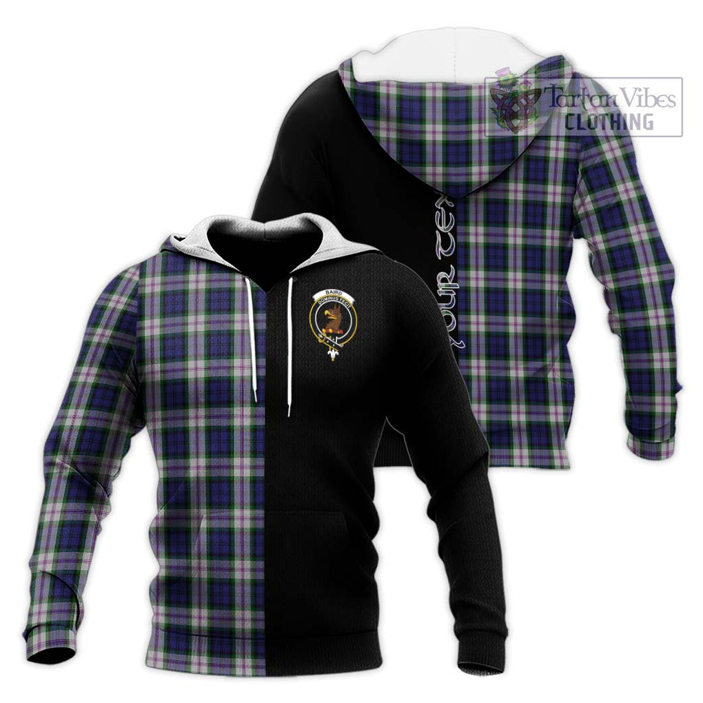 Baird Dress Tartan Knitted Hoodie with Family Crest and Half Of Me Style Unisex Knitted Pullover Hoodie - Tartanvibesclothing Shop