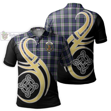 Baird Dress Tartan Polo Shirt with Family Crest and Celtic Symbol Style