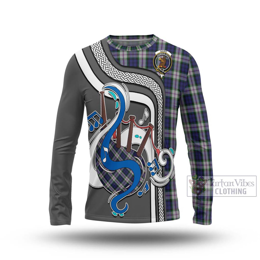 Tartan Vibes Clothing Baird Dress Tartan Long Sleeve T-Shirt with Epic Bagpipe Style