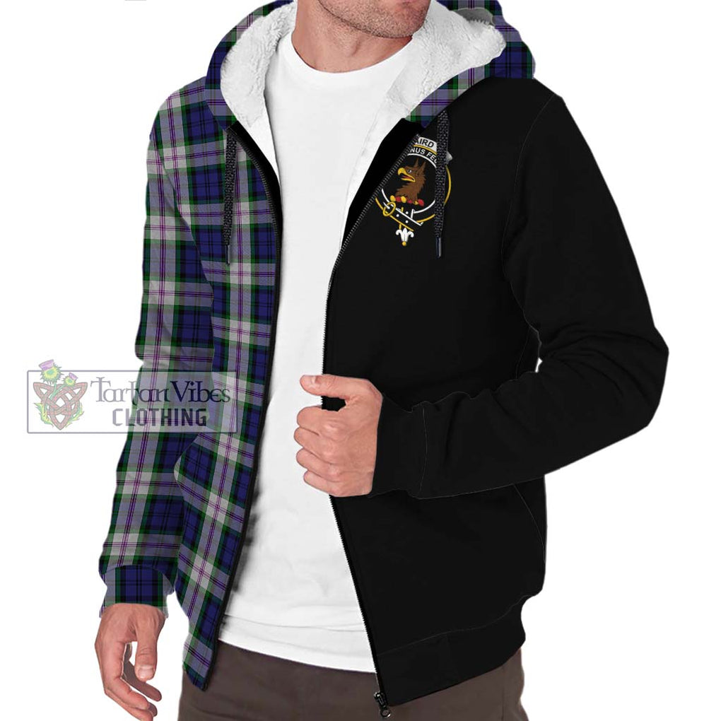 Baird Dress Tartan Sherpa Hoodie with Family Crest and Half Of Me Style Unisex S - Tartanvibesclothing Shop