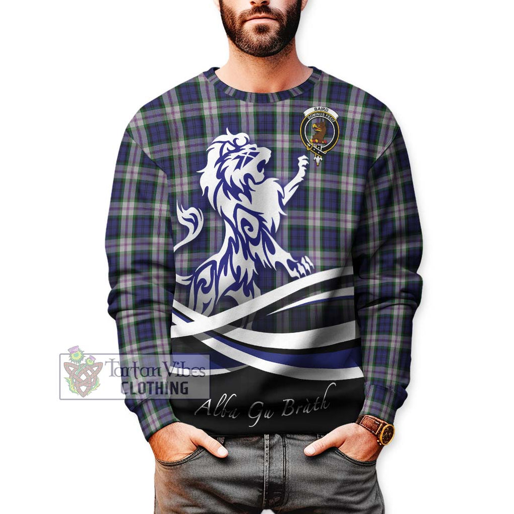 Baird Dress Tartan Sweatshirt with Alba Gu Brath Regal Lion Emblem Unisex - Tartanvibesclothing Shop