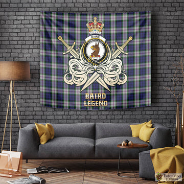 Baird Dress Tartan Tapestry with Clan Crest and the Golden Sword of Courageous Legacy