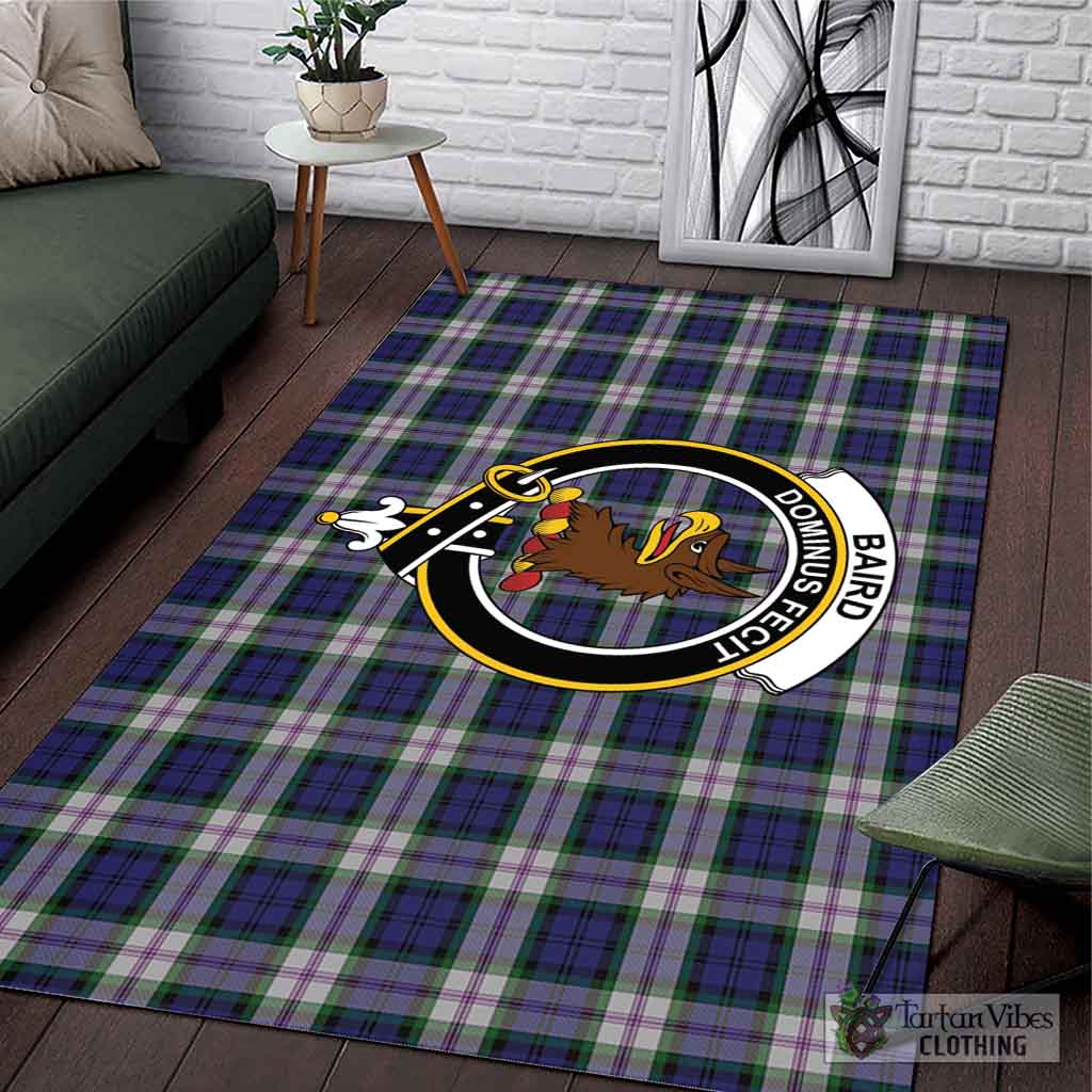 Tartan Vibes Clothing Baird Dress Tartan Area Rug with Family Crest