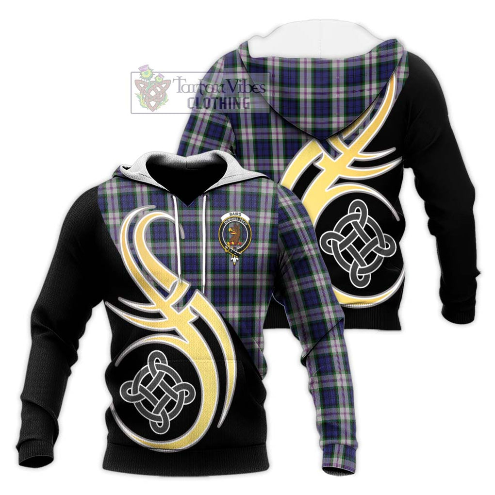 Baird Dress Tartan Knitted Hoodie with Family Crest and Celtic Symbol Style Unisex Knitted Pullover Hoodie - Tartan Vibes Clothing