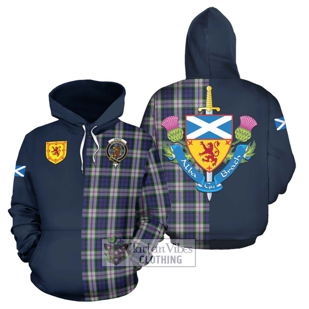 Tartan Vibes Clothing Baird Dress Tartan Hoodie with Scottish Lion Royal Arm Half Style