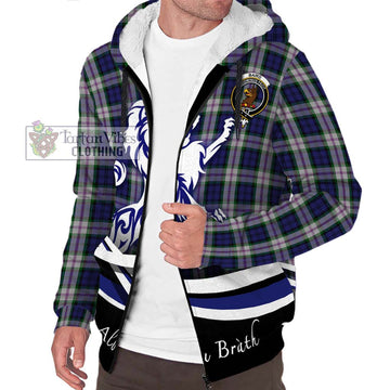 Baird Dress Tartan Sherpa Hoodie with Alba Gu Brath Regal Lion Emblem