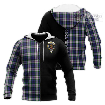 Baird Dress Tartan Knitted Hoodie with Family Crest and Half Of Me Style