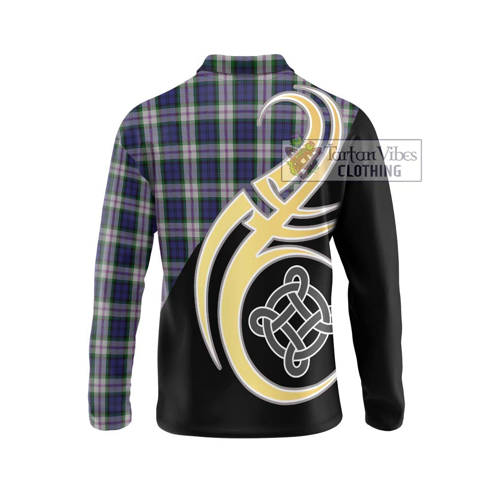 Baird Dress Tartan Long Sleeve Polo Shirt with Family Crest and Celtic Symbol Style - Tartan Vibes Clothing