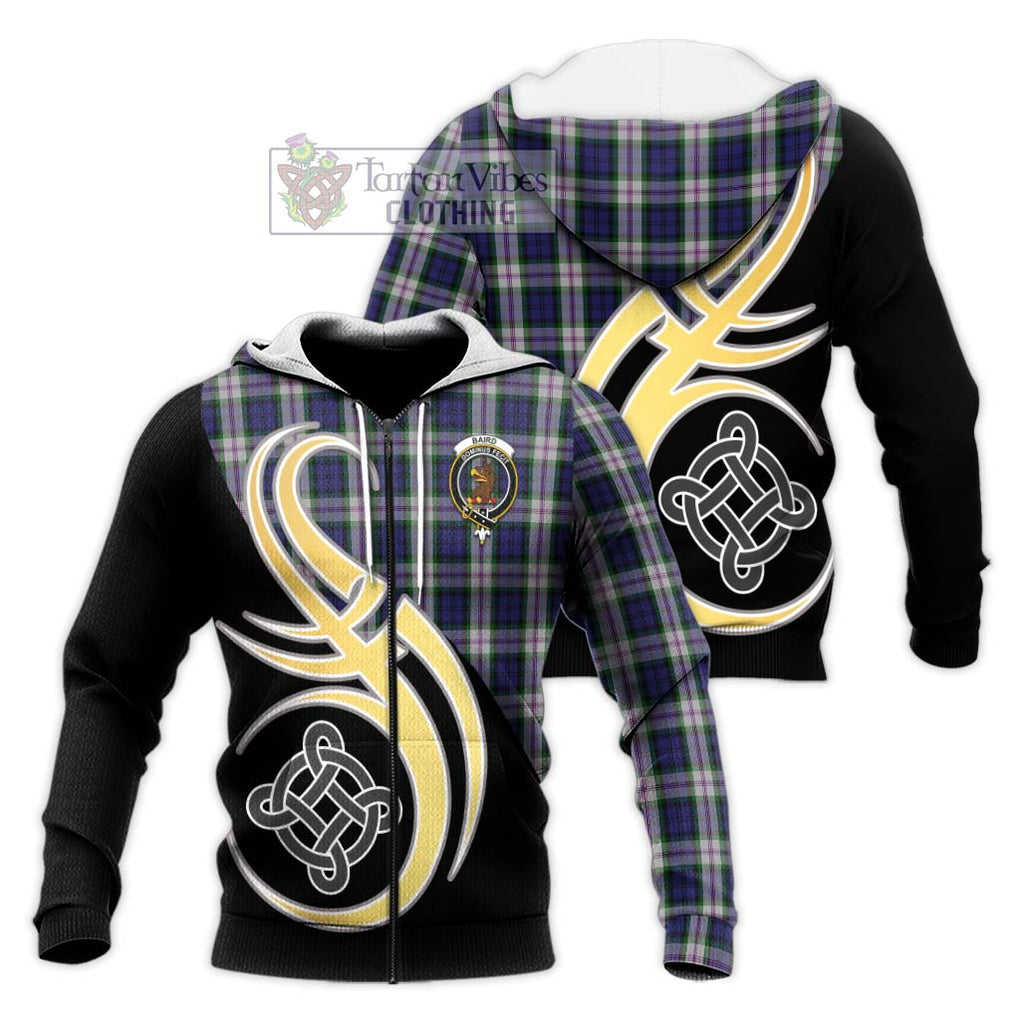 Baird Dress Tartan Knitted Hoodie with Family Crest and Celtic Symbol Style Unisex Knitted Zip Hoodie - Tartan Vibes Clothing