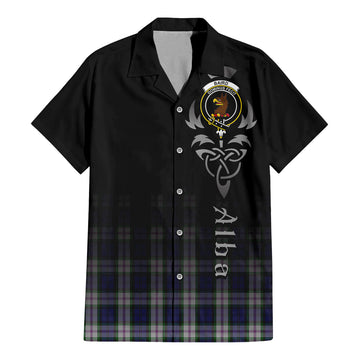 Baird Dress Tartan Short Sleeve Button Up Featuring Alba Gu Brath Family Crest Celtic Inspired