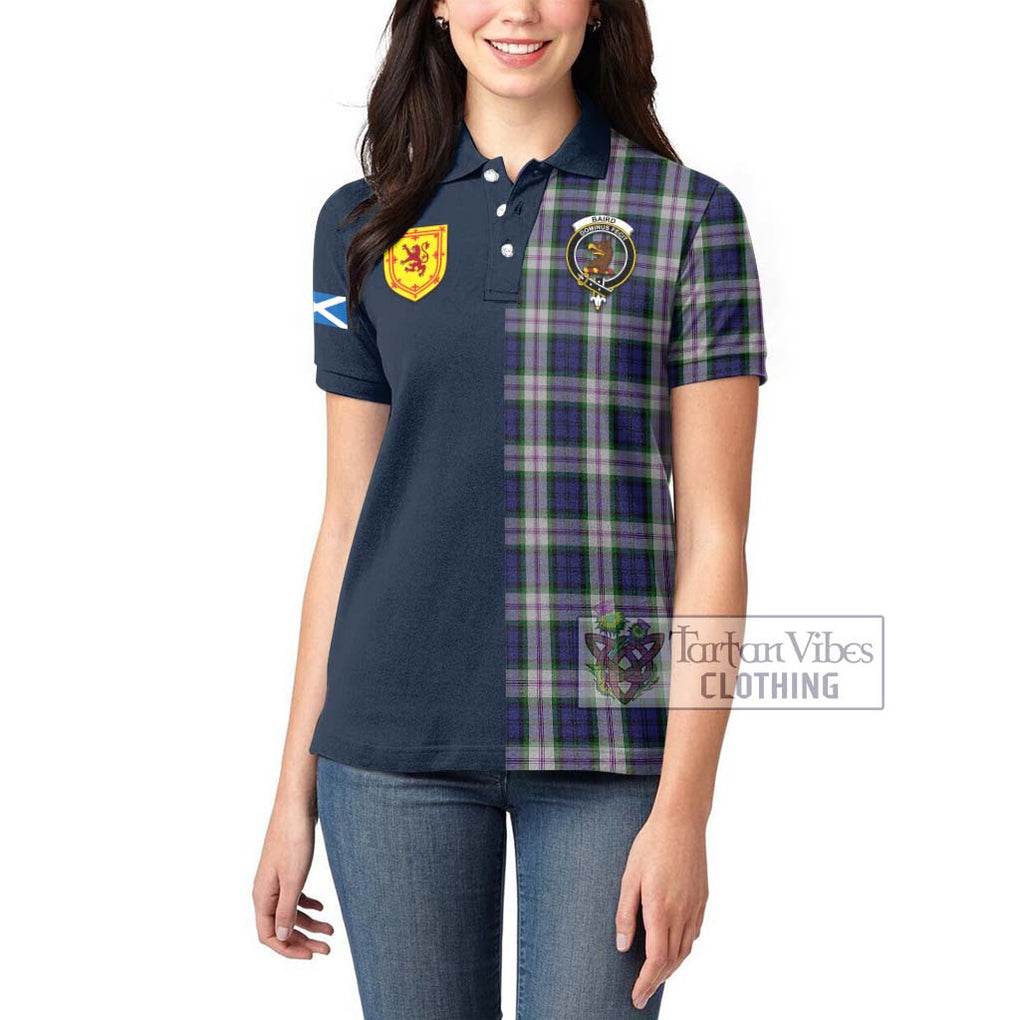 Tartan Vibes Clothing Baird Dress Tartan Women's Polo Shirt with Scottish Lion Royal Arm Half Style