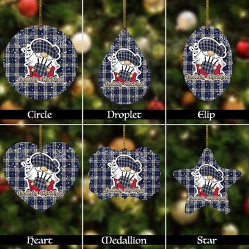Baird Dress Tartan Christmas Ornaments with Scottish Gnome Playing Bagpipes